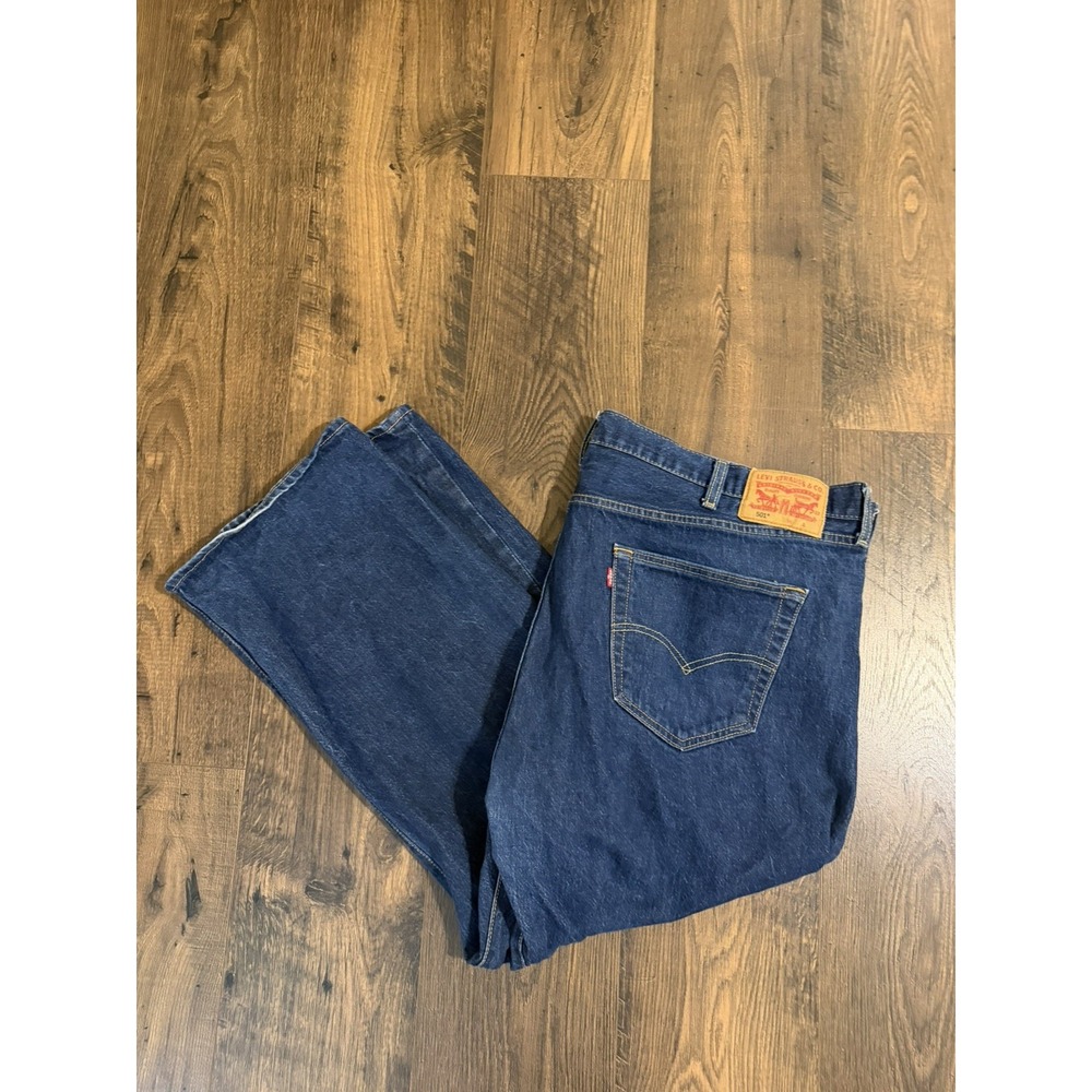 Levis 501 Men's Jeans Size 50x32 Jeans Button Fly Blue Mid Wash
